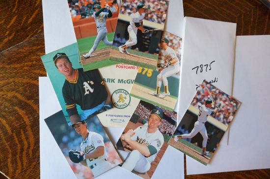 Eight (8) Postcard Set of 1989 Mark McGwire Oakland Athletics High Gloss Postcards from Barry Colla
