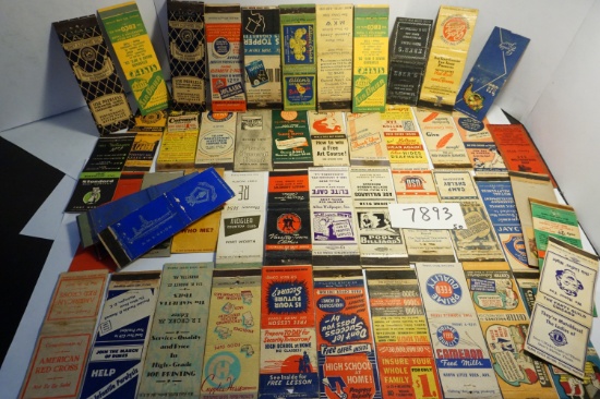 Fifty (50) 1930's -1940's Matchbook Covers, all One Money. from Printing to Hearing Aides to Funeral