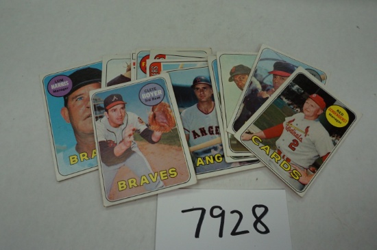 Twelve (12) X The Money: 1969 Topps Baseball Cards, Estate Find