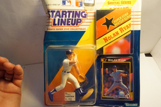 1992 Rangers, Nolan Ryan Starting Line Collectible Figurine New 1992 Edition With Card Poster