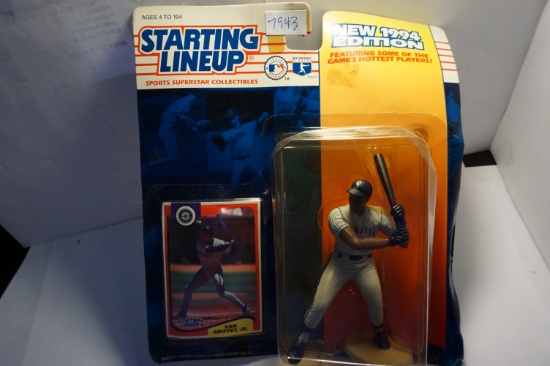 1994 Kenner Starting Lineup Ken Griffey Jr. - Seattle Mariners. Note: Back of Package shows water