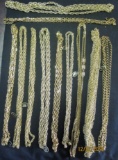 Lot of Long Gold Necklaces