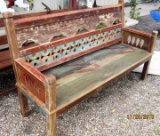 Painted Teak Bench