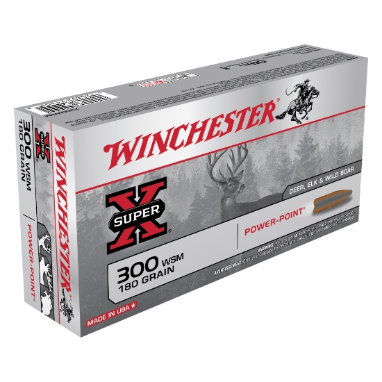 Four X The $: $48 Retail Each! Winchester Super-X, 300 WSM, 180 Grain, Power Point, 20 Round Box