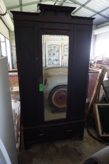 Wardrobe, Mirrored Front, 19th Century