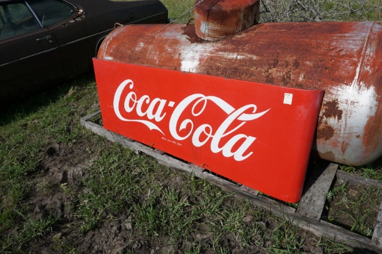 Coca Cola Sled Sign, Porcelian