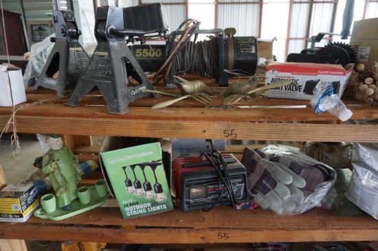 TWO Shelves Full: Charger, Jacks, Gloves. All that is shown