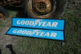 TWO (2) Goodyear Double Sided Metal Signs, 5.5'L