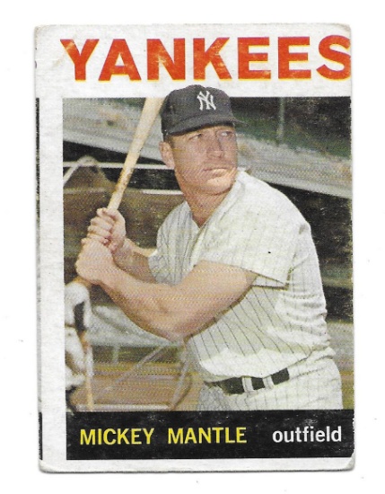 Vintage 1964 Topps Mickey Mantle New York Yankees Card #50