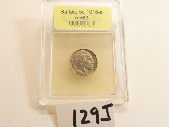 1916-S Bufalo Nickel, USCG Graded MS63