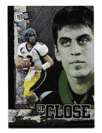 2005 Press Pass SE Up Close Aaron Rodgers Rookie Insert Card #UC-2