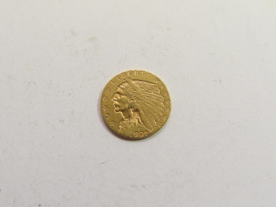 GOLD 1925-D $2.5 Indian Head Quarter Eagle, AGW= .1209 Ounce