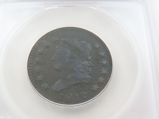 1812 Large Cent, SEGS Graded VF25 Corroded, Nice Coin!