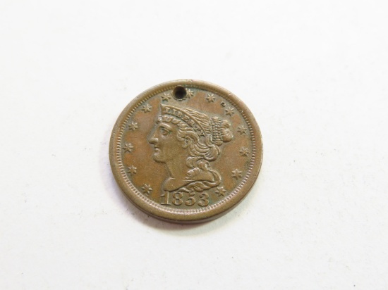 1853 Half Cent (Holed)