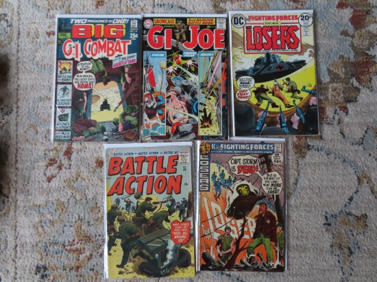 Five (5) X The Money: Vintage War Comics (see photos)