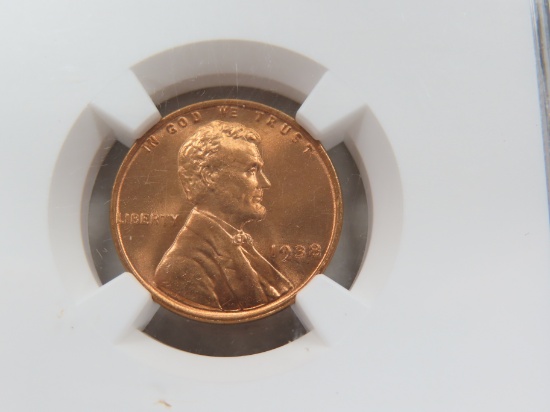 1938 One Cent, NGC Graded MS 65 RD