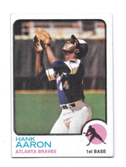 Vintage 1973 Topps Hank Aaron Atlanta Braves Card #100