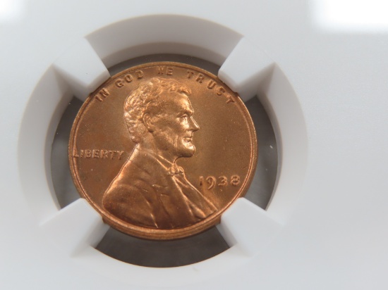 1938 One Cent, NGC Graded MS 66 RD