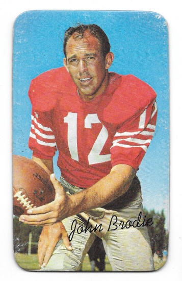Vintage 1970 Topps Football Super John Brodie San Francisco 49ers Jumbo Card #18