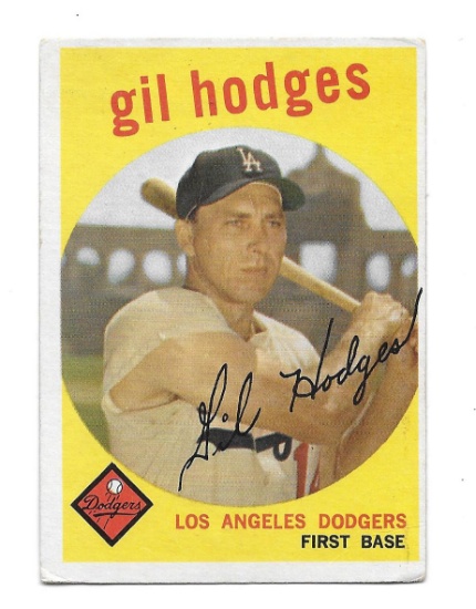 Vintage 1959 Topps Gil Hodges Los Angeles Dodgers Card #270