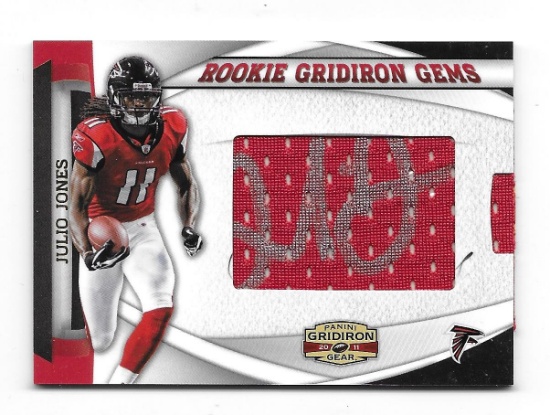 WOW...a 2011 Panini Gridiron Gear Rookie Gems Julio Jones Autographed Material Rookie Insert-#/204!