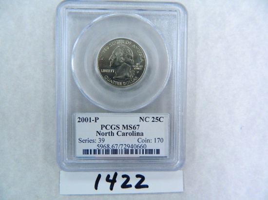 2001-P North Carolina Quarter, PCGS Graded MS67