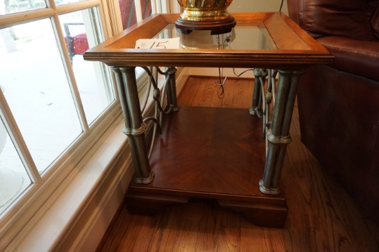 Very Nice End Table, metal accents