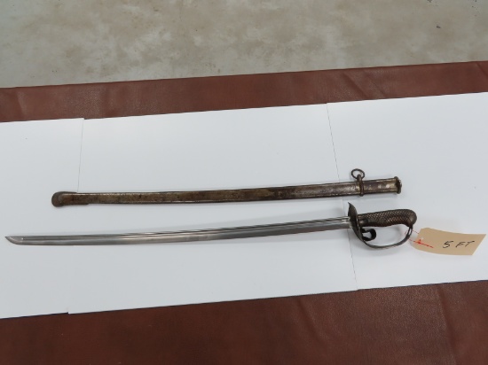 Imperial Japanese Cavalry Saber, 1900-1915, 30.5", Leather Fingerguard is still intact! Frydek, TX