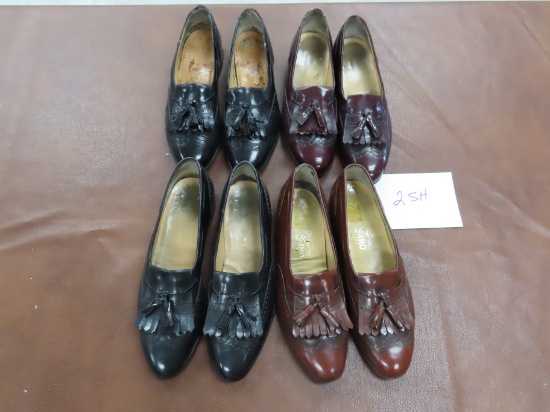 Four (4) Pair of Designer Leather Shoes, Italian and German. All One Money. USED. $29 Shipping
