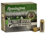 Remington HD Ultimate Defense Ammunition 40 S&W 165 Grain Brass Jacketed Hollow Point Box of 20