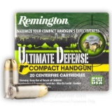 Remington Ammunition CHD380BN Ultimate Defense Compact Handgun 380ACP 102GR, Hollow Point - 20rd