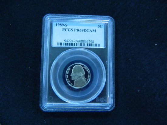1989-S Five Cent, PCGS Graded PR69DCAM