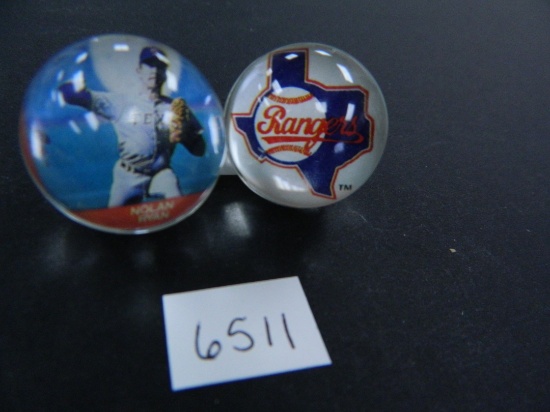 Nolan Ryan, Texas Rangers Plastic Marble, Mint Conditon! Hard to Find!