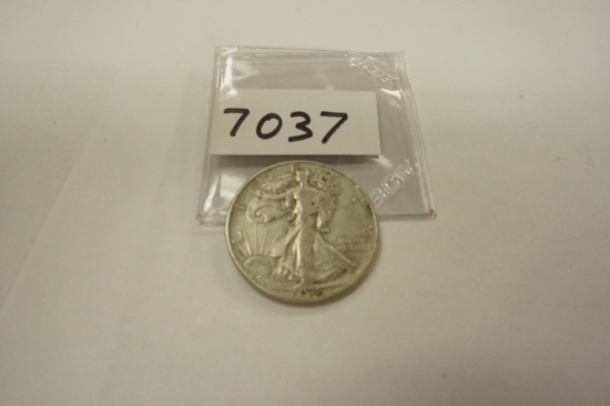 1938-D Silver Walking Liberty Half Dollar, Key Date!