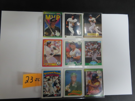 Nine (9) For One Money: Jose Canseco baseball cards
