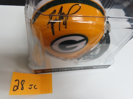 Brett Favre Signed Packers mini helmet with PAAS COA #27171