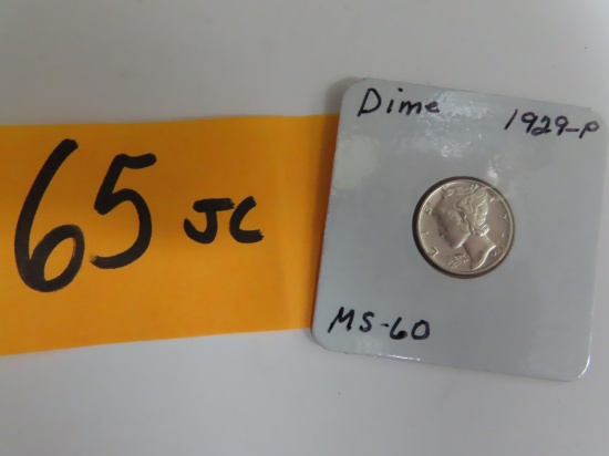 Silver 1929 Mercury Dime, 90% Silver