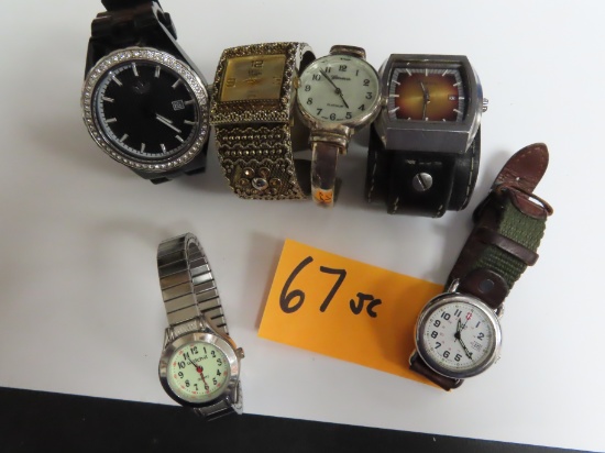 Estate Find, Six (6) Watches For One Money: Watch-it, Adidas, Fossil, Geneva, Swiss Army, Vivani,