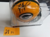 Brett Favre Signed Packers mini helmet with PAAS COA #27171