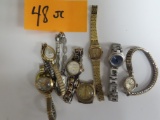 Eight (8) Lady Watches All One Money, Untested, Estate Find. incl. Bulova, Waltham (17 jewels),