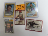 Five (5) X the Money: Signed Football Cards, NO COA, Estate Find incl. Paul Hornung, Dan Fouts,