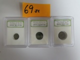 Three (3) X The Money: INB Certified Constantine The Great Era, Roman Empire, c. 330 AD Coins.