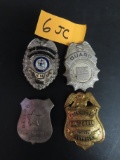Four (4) X The Money: Patrol, Guard, Police and Public Safety Badges, Estate Find, Age Unknown.