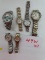SIX (6) Designer Watches, Estate Find, Untested. All One Money incl. Fossil, Guess, Bulova, DMC,