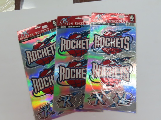 Three (3) For One Money:1999 packs of vintage Houston Rockets Stickers, All One Money