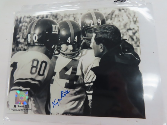 Kyle Rote Signed B&W 8"x10", NFL Hologram, NO COA, Estate Find.