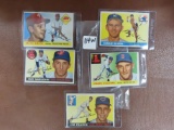 Five (5) X The Money: 1955 Topps Baseball Cards