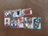 Eight (8) For One Money: Serial Numbered & Game Used Material Cards, some are low #d! incl.