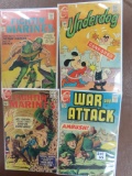 Four (4) Charlton Comics For One Money, 12 cents. (3) War and (1) Underdog. nice group