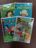 Four (4) For One Money: Vintage Whitman Comics incl. Superman/Flash, Little Lulu and Uncle Scrooge